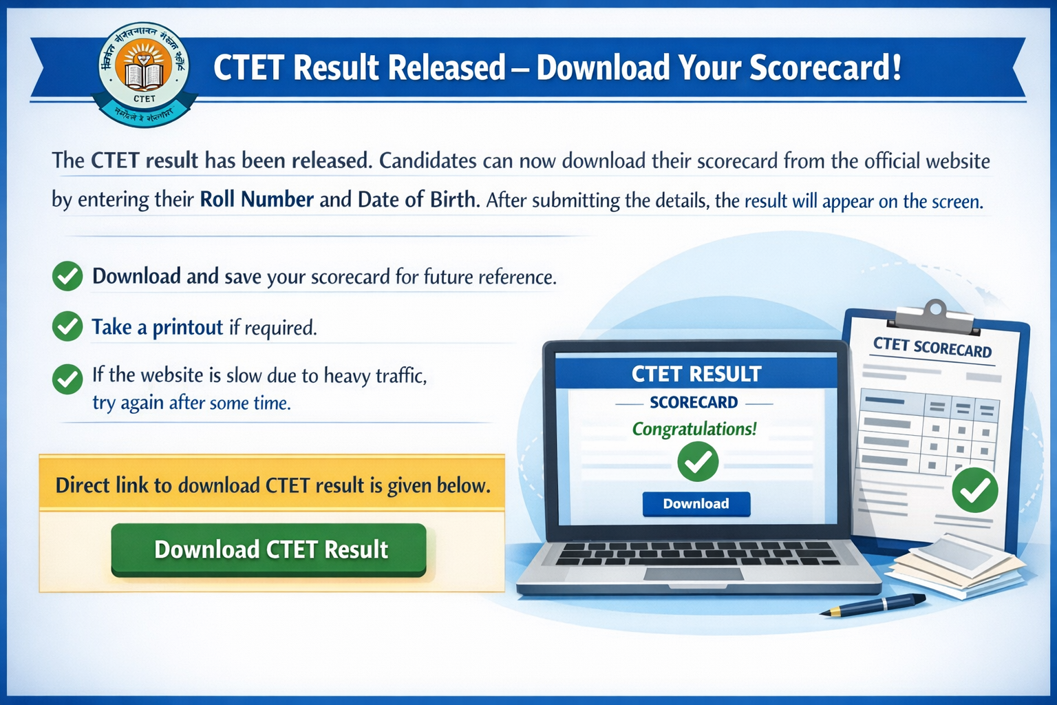 CTET Result 2026